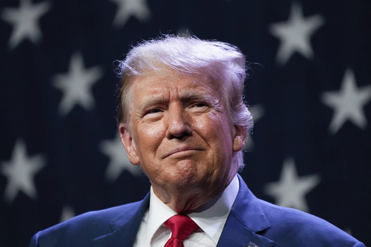 Republican presidential candidate former president Donald Trump speaks at the Republican Party of Iowa's 2023 Lincoln Dinner in Des Moines, Iowa, July 28, 2023.