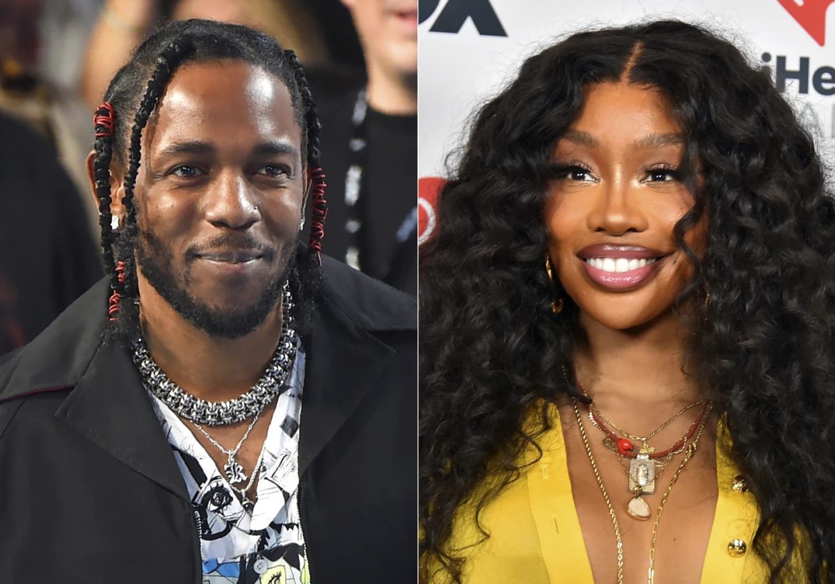 Kendrick Lamar appears at the MTV Video Music Awards in Inglewood, Calif., on Aug. 27, 2017, left, and SZA, right.