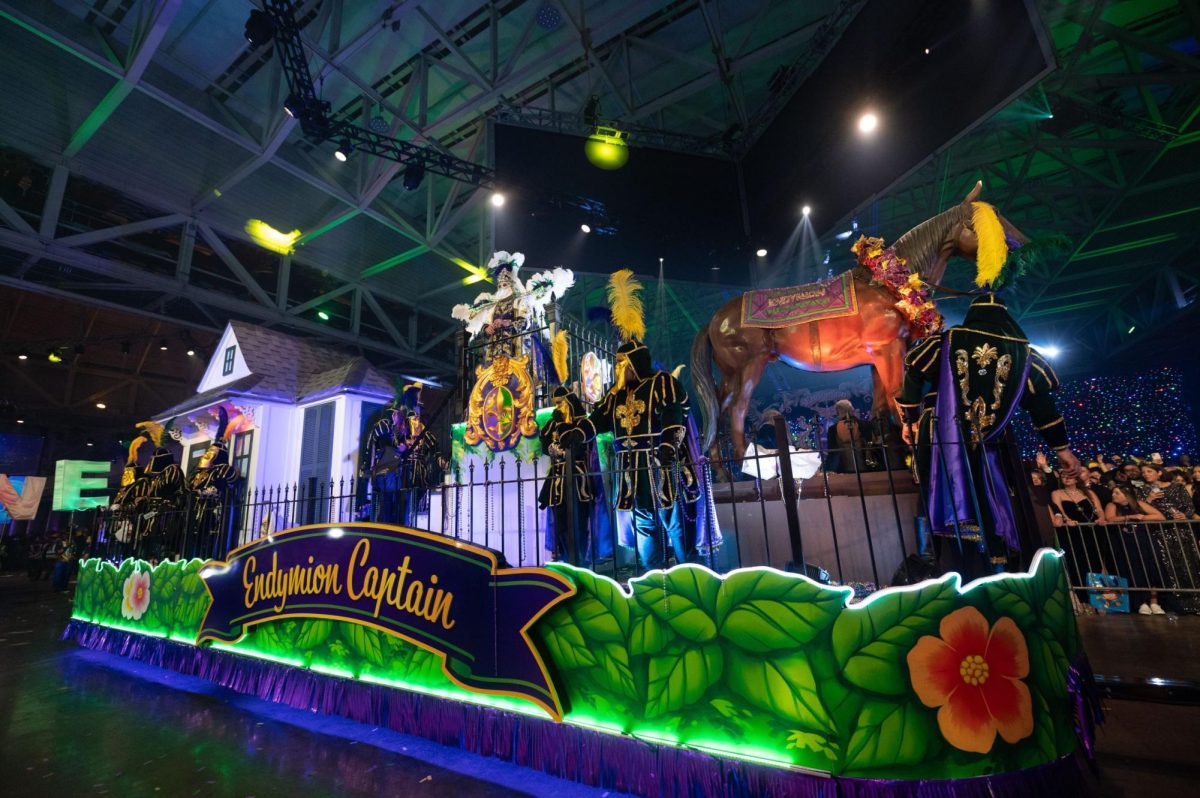 Float from Endymion 2024 inside the Caesars Superdome in New Orleans, La.