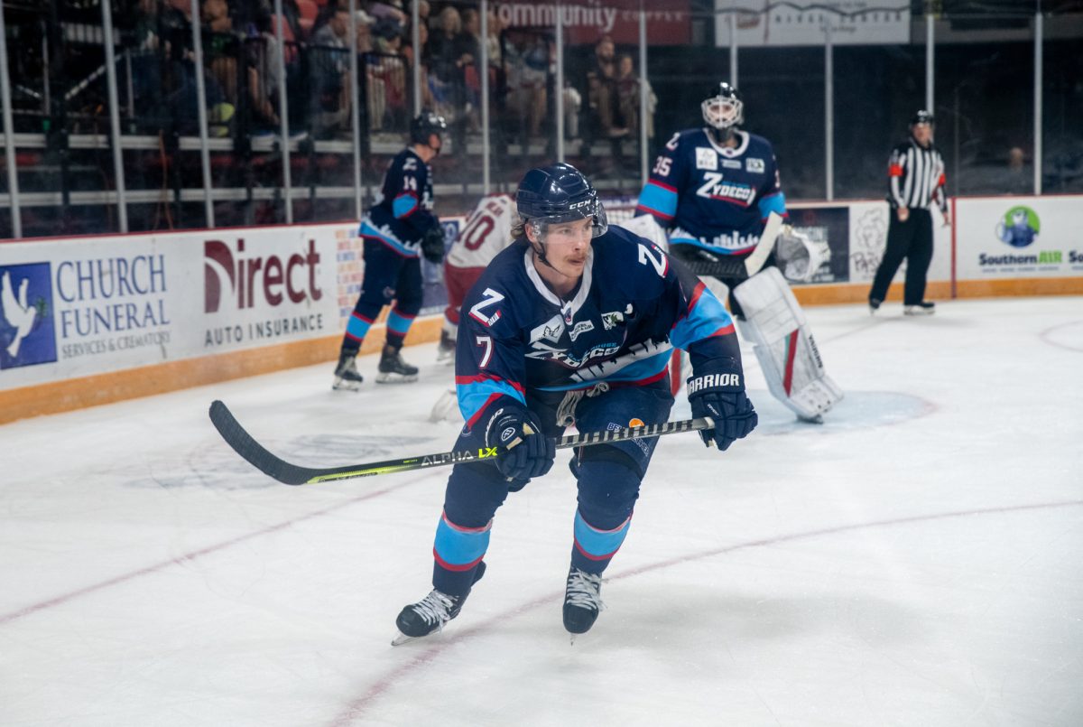 Baton Rouge Zydeco defenseman Nick Ketola (7) skates during Zydeco's 1-3 loss to the Athens Rock Lobsters on Saturday, March 15, 2025, at the Raising Canes River Center on River Road in Baton Rouge, La.