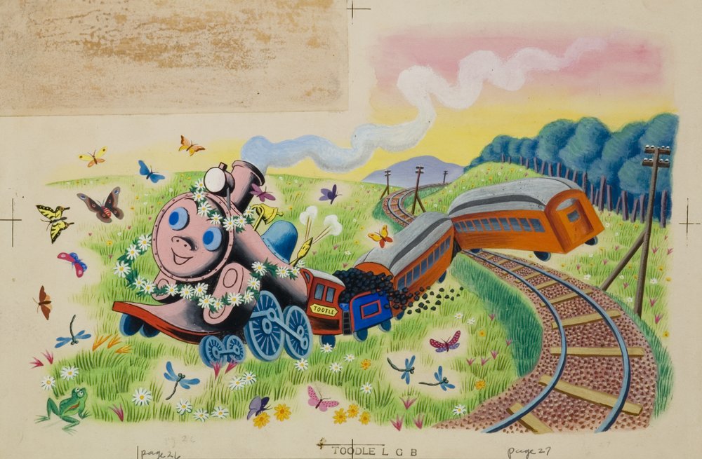 Tootle by Gertrude Crampton, illustrated by Tibor Gergely. Gouache. © 1945 Random House.