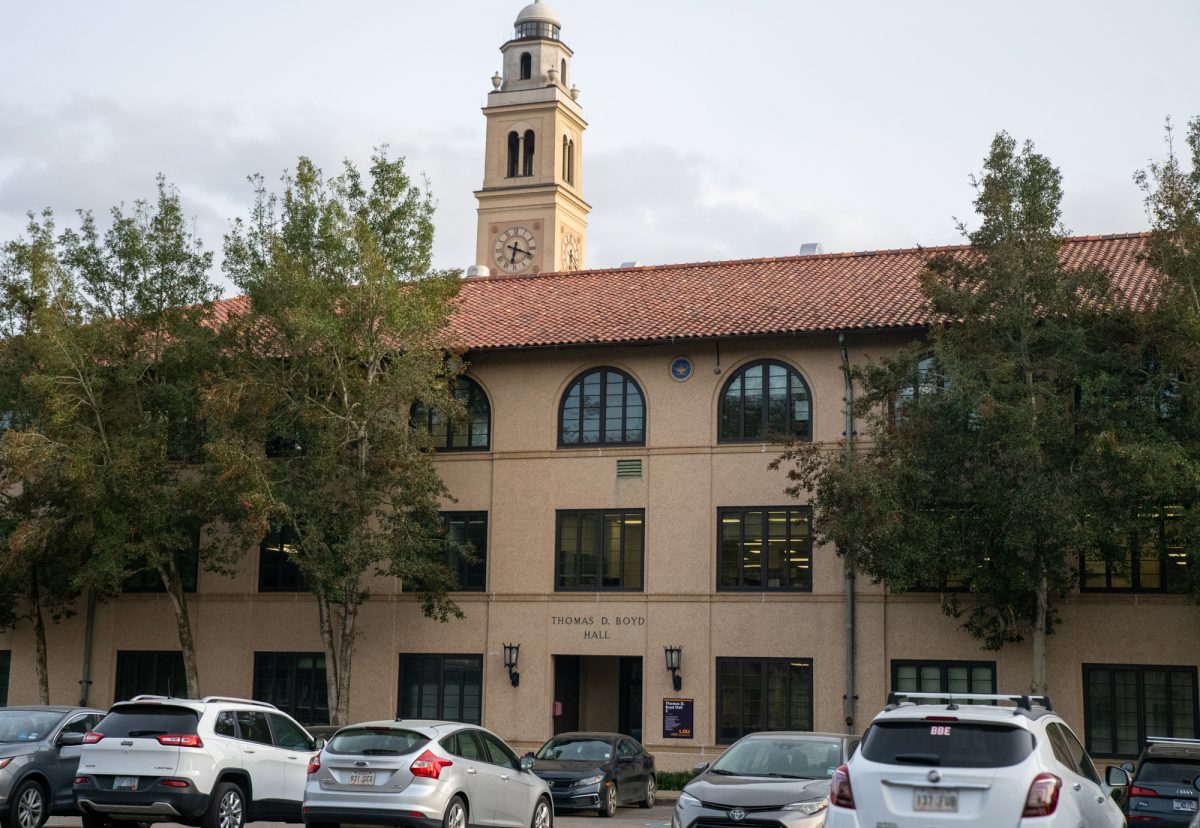 Thomas Boyd Hall sits Wednesday, March 19, 2025, on Tower Drive in Baton Rouge, La.