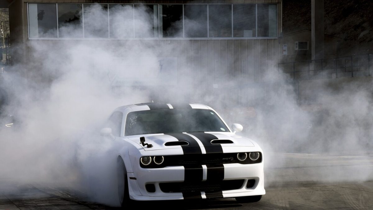 A driver warms up before a race at Bandimere Speedway west of Denver on May 5, 2021.