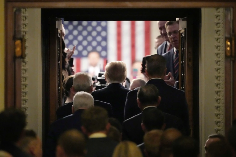 President Donald Trump arrives to address a joint session of Congress at the Capitol in Washington, Tuesday, March 4, 2025.