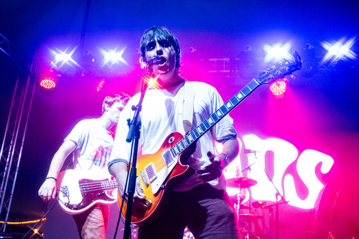 The Bends guitarist Ian Marmande talks Friday, Sept 5, 2025, at Fred's Bar & Grill in Baton Rouge, La.