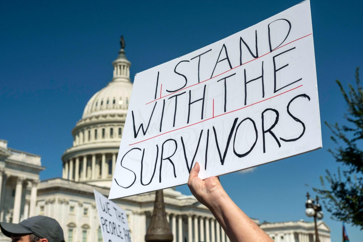 Protesters rally at a news conference calling for Congress to release all of the Jeffrey Epstein files, outside the U.S. Capitol, Wednesday, Sept. 3, 2025 in Washington.