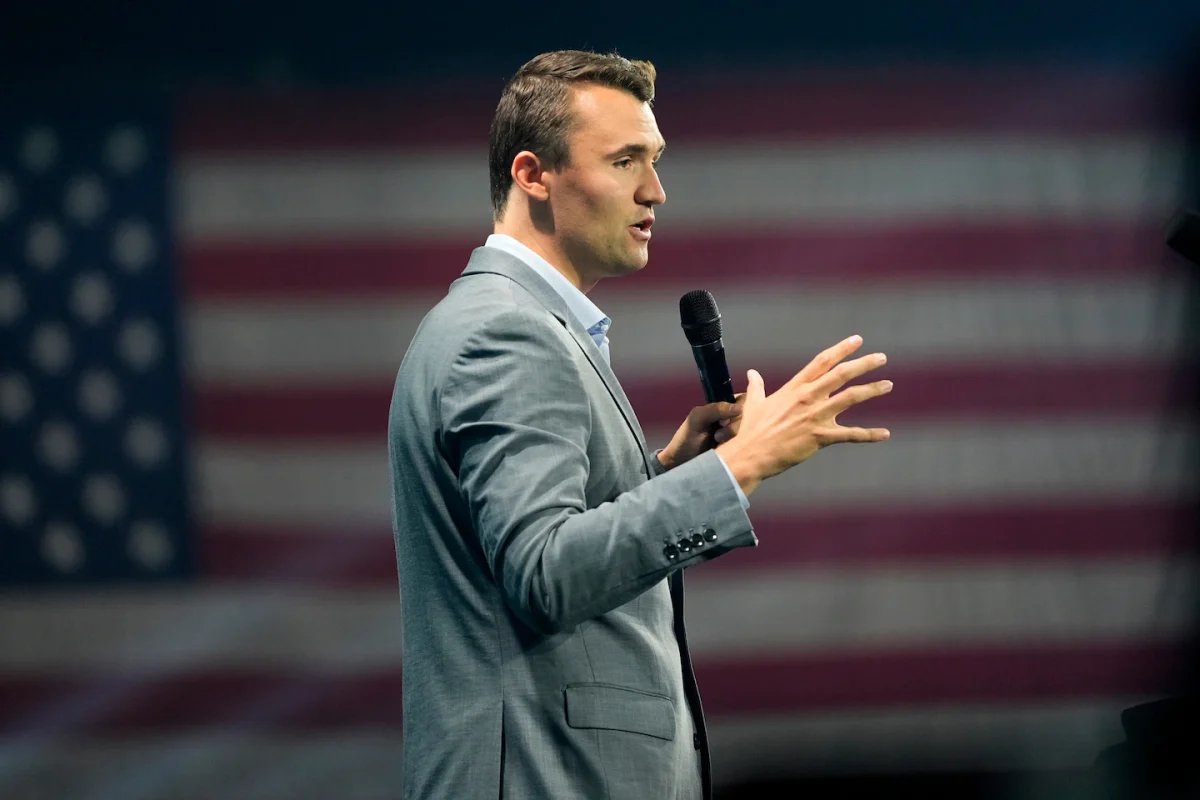 Turning Point USA Founder Charlie Kirk speaks before Republican presidential candidate former President Donald Trump arrives at the Turning Point Believers' Summit, July 26, 2024, in West Palm Beach, Fla.