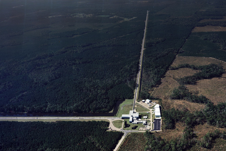 An aerial shot of LIGO Livingston. Courtesy of Mimi LaValle