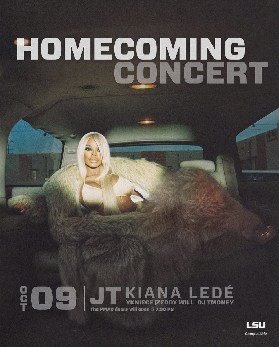 A promotional poster for LSU's 2025 Homecoming Concert. (via Campus Life)