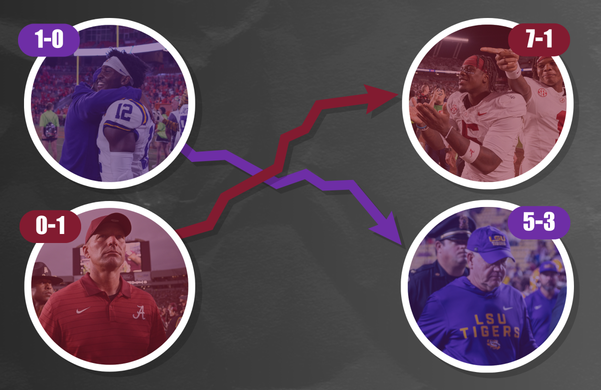 LSU and Alabama have jarringly different paths leading up to this match. It all started in Week 1