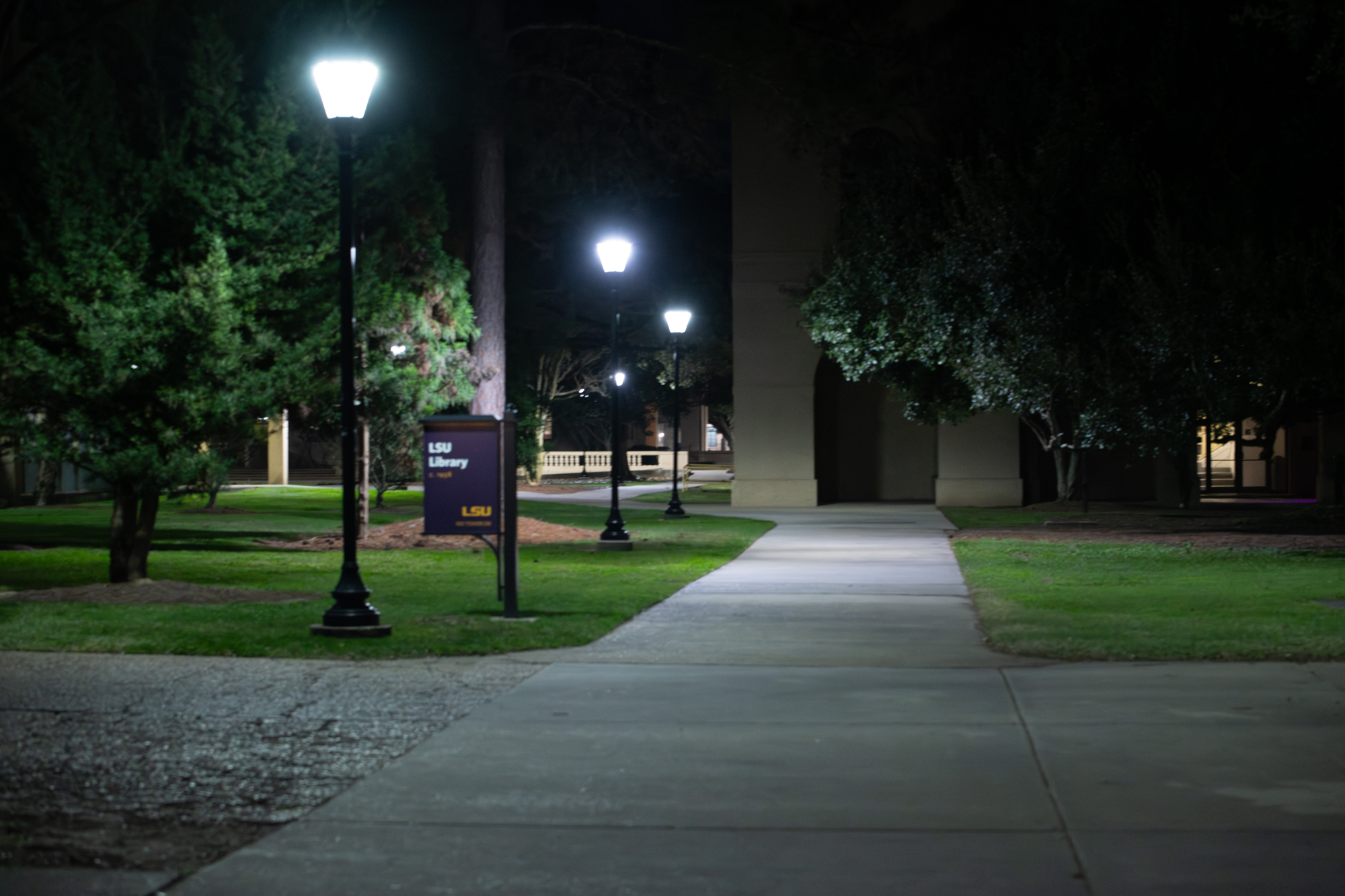 What does LSU's campus look like at night? See photos