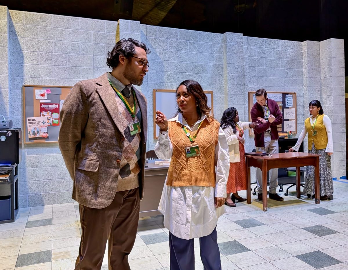 "The Totality of All Things" cast during a dress rehearsal (courtesy of LSU Theatre).