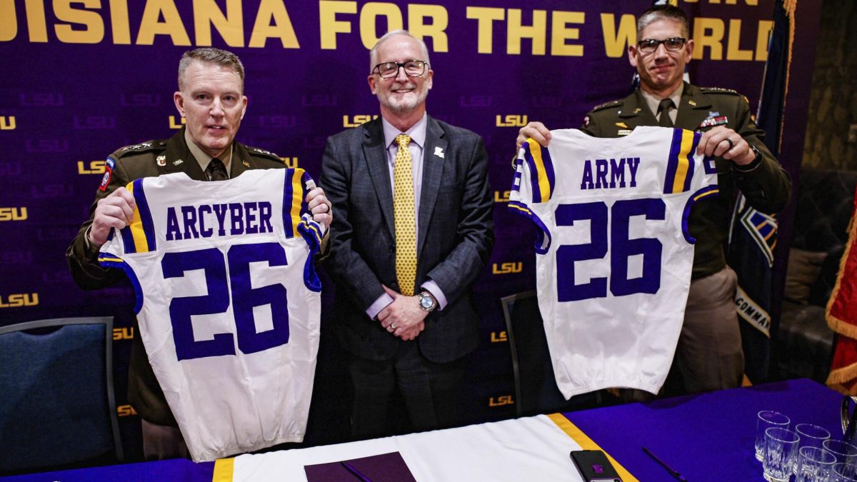 LSU and Army officials celebrate cybersecurity partnership on Jan. 29, 2026. 