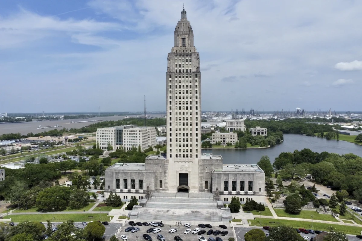 The Louisiana state Capitol stands on April 4, 2023, in Baton Rouge, La.