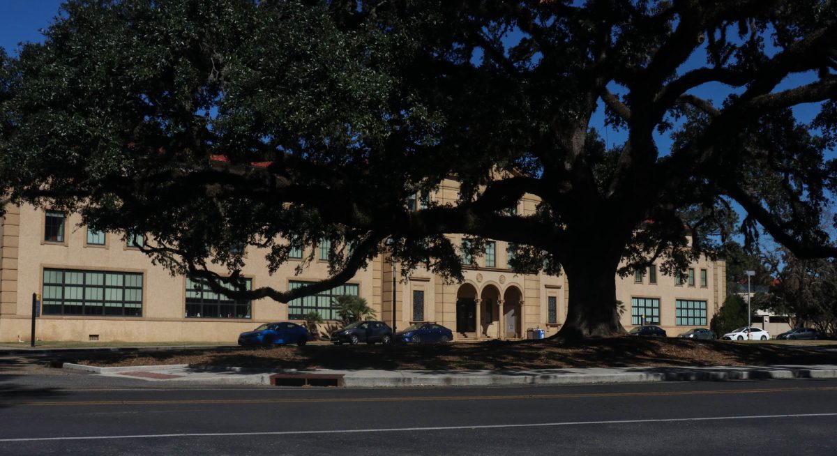 The LSU Music and Dramatic Arts Building sits Sunday, Feb 1, 2026 on Dalrymple Drive in Baton Rouge, La,