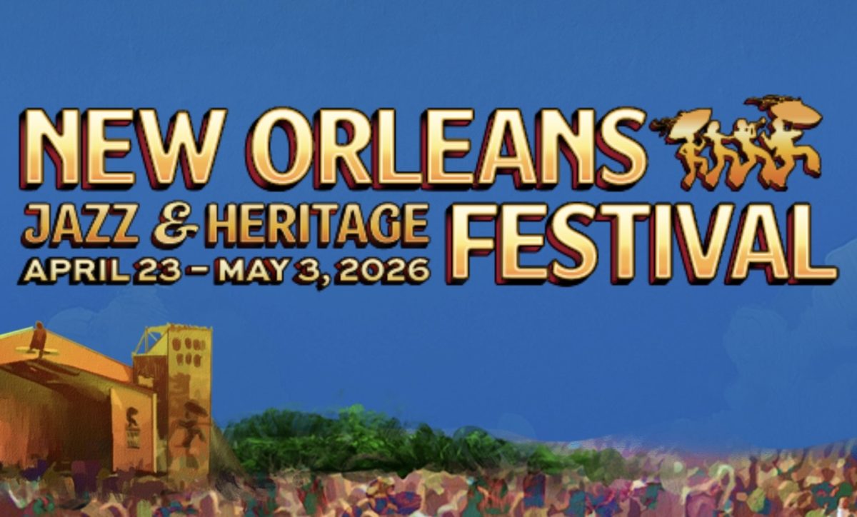 Poster for the 2026 New Orleans Jazz & Heritage Festival.