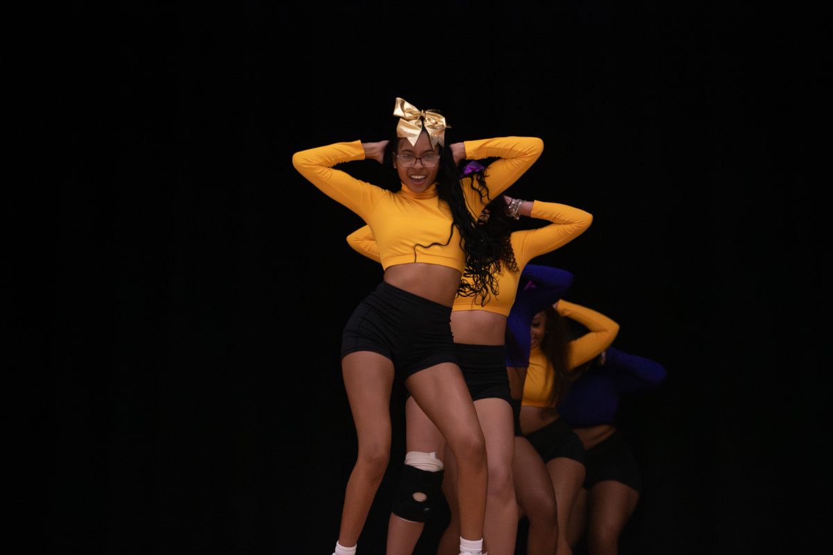 A member of Tiger Heat Cheer dances during the Tiger Heat Stomp N’ Shake showcase Thursday, April 1, 2026 in the LSU Student Union Royal Cotillion Ballroom in Baton Rouge, La.