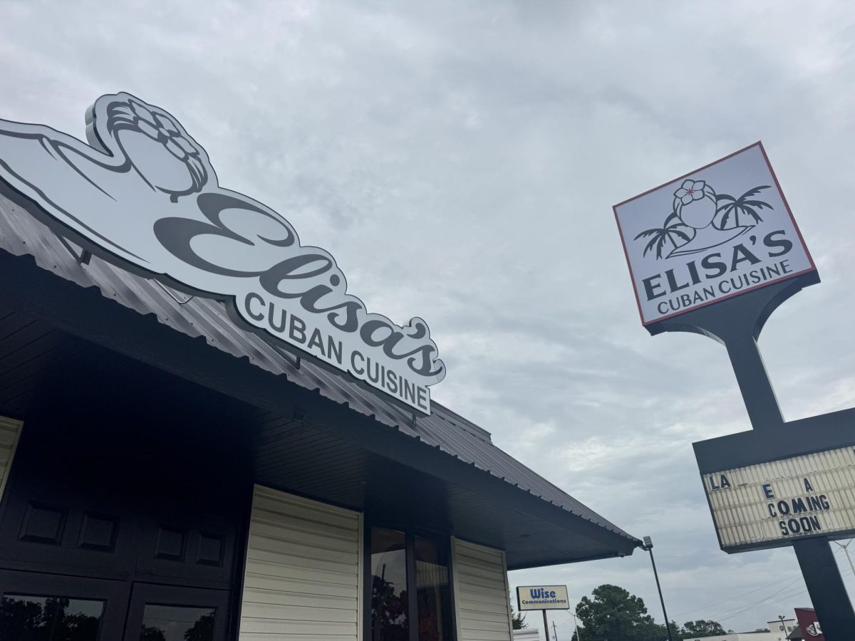 The storefront and sign of Elisa's Cuban Cuisine in Baton Rouge, La.